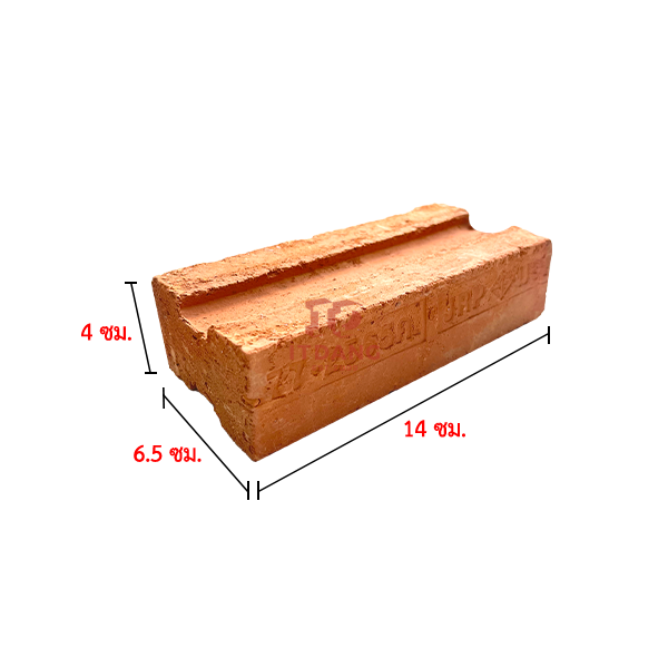 อิฐแดงตัน มอก. 77-2565 ขนาด 4x6.5x14 ซม.