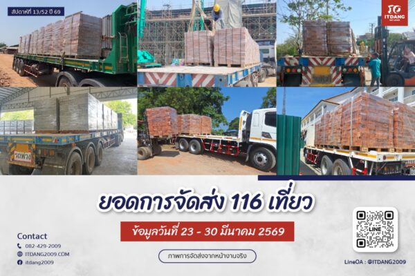 ภาพการจัดส่งสินค้าจริงจาก อิฐแดง2009 วันที่ 23- 30 มีนาคม 2569