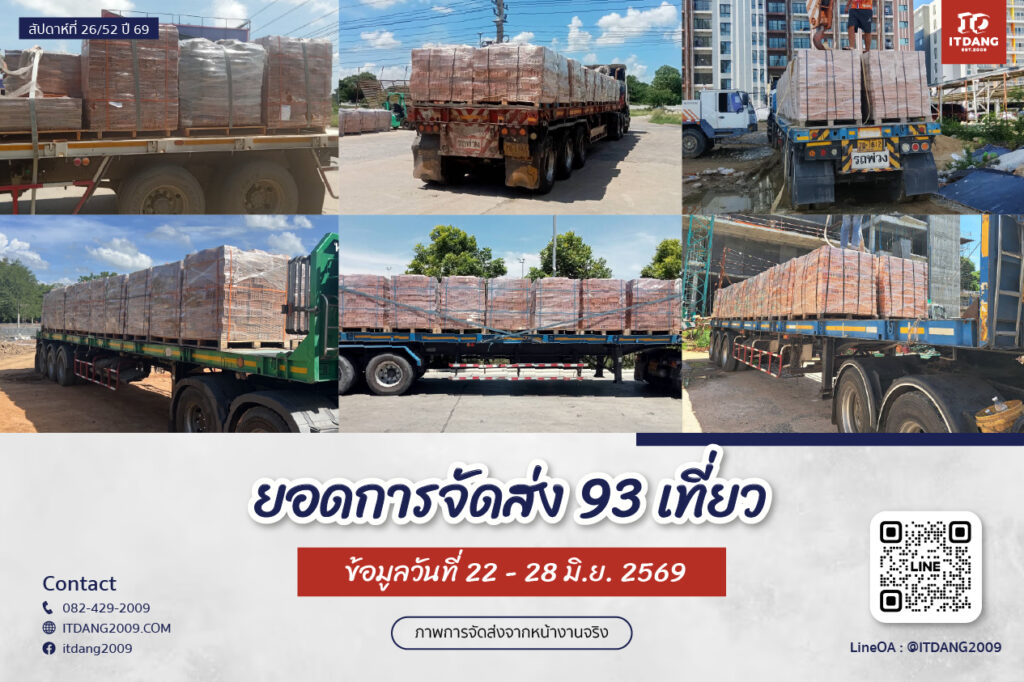 ภาพการจัดส่งสินค้าจริงจาก อิฐแดง2009 วันที่ 22 - 28 มิ.ย. 2569